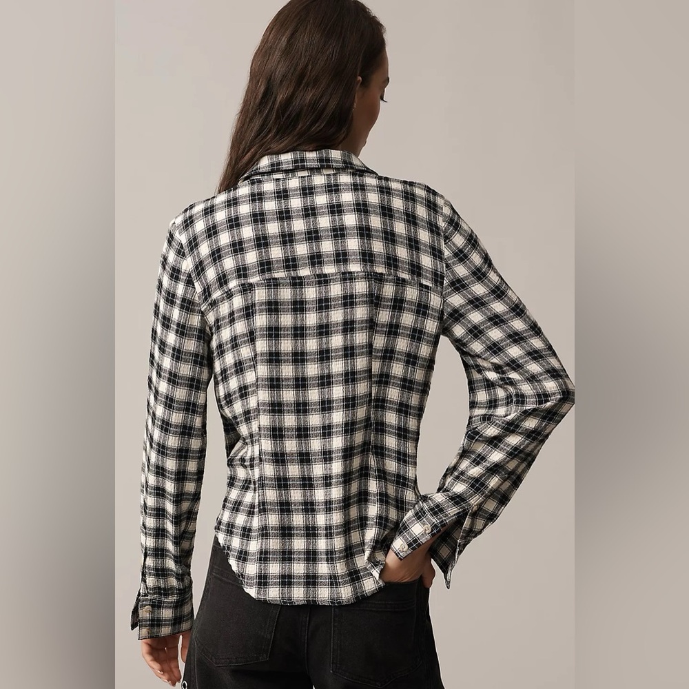 NWT Anthropologie Pilcro The Keaton Ruched Collared Blouse, Size XS - Picture 4 of 10